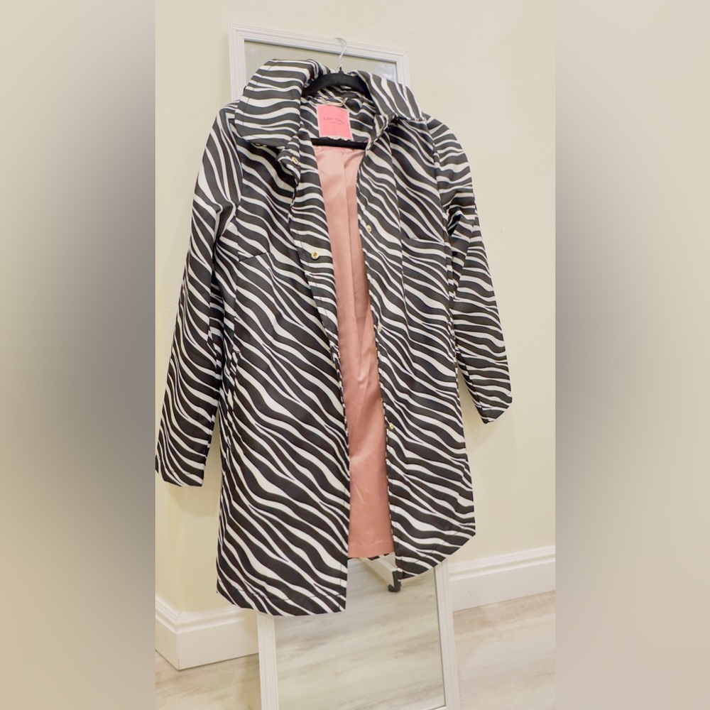 Kate Spade Zebra-Print Raincoat. Size:S NWT